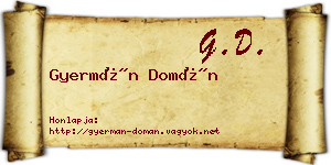 Gyermán Domán névjegykártya
